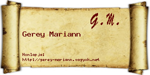 Gerey Mariann névjegykártya