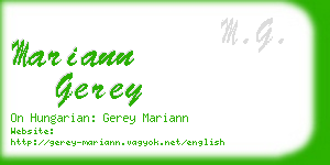 mariann gerey business card